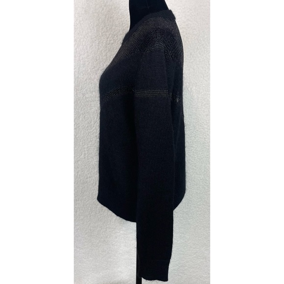 RAG & BONE • Black Blaze Open Knit Crewneck Sweater - Picture 12 of 16